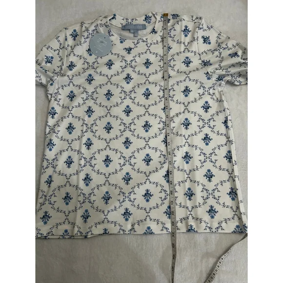 NWT Hill House Ivy Sleep Tee in Blue Trellis, Size XS - Picture 7 of 9